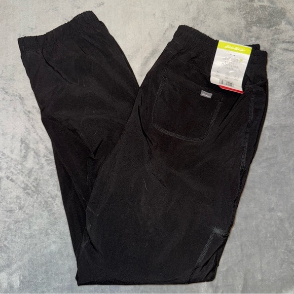 New with Tag Eddie Bauer Women’s Fleece Lined Pants Size 8 Black Plaid - Picture 1 of 16